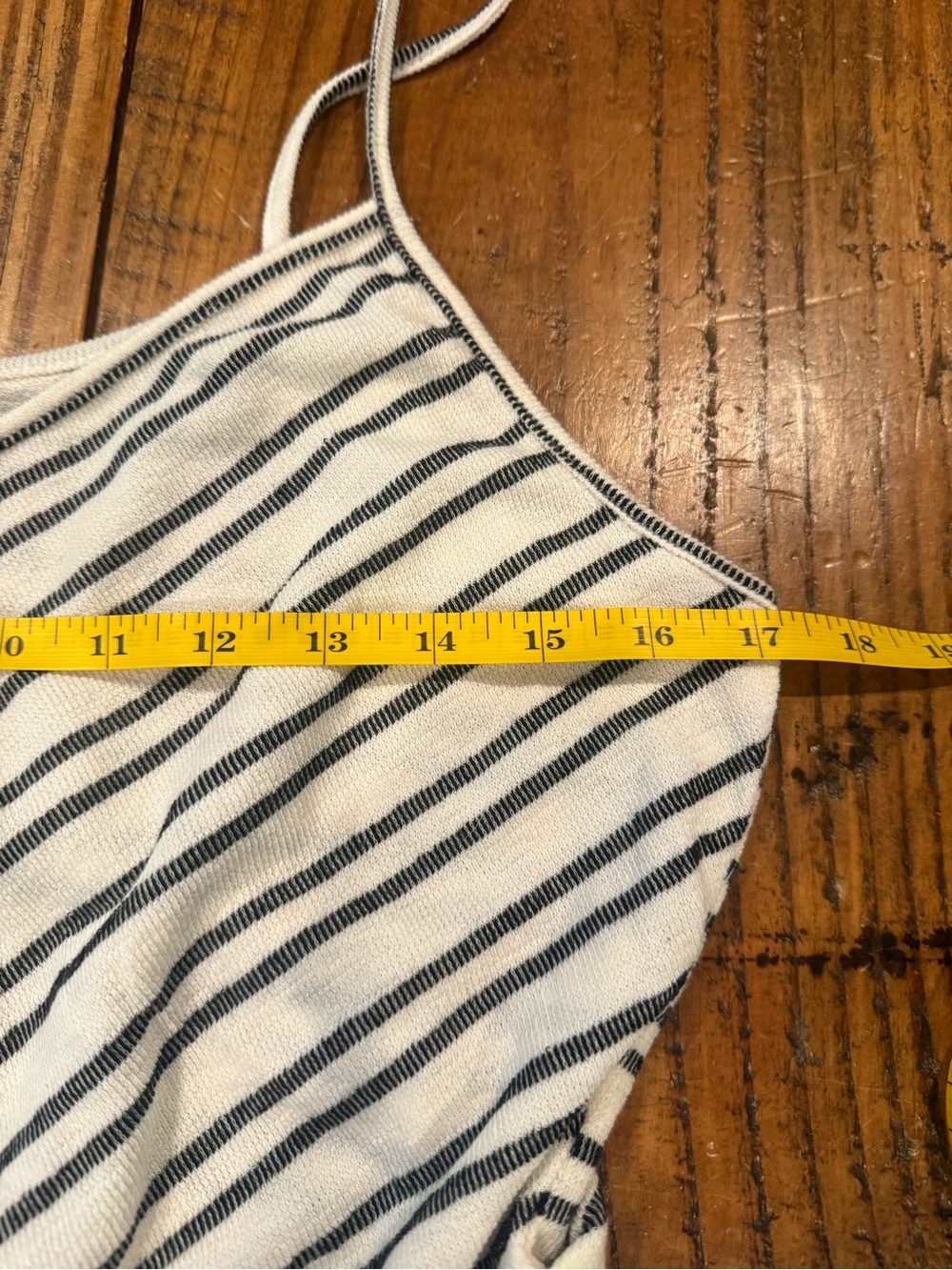 Caution to the Wind Striped Wide Leg Cotton Jumpsuit Tie Back Button Front Large - Picture 6 of 10